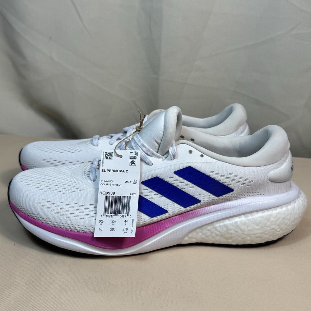 Adidas Supernova 2 White Blue Pink Running Shoes Men’s 10 EU 44 HQ9939